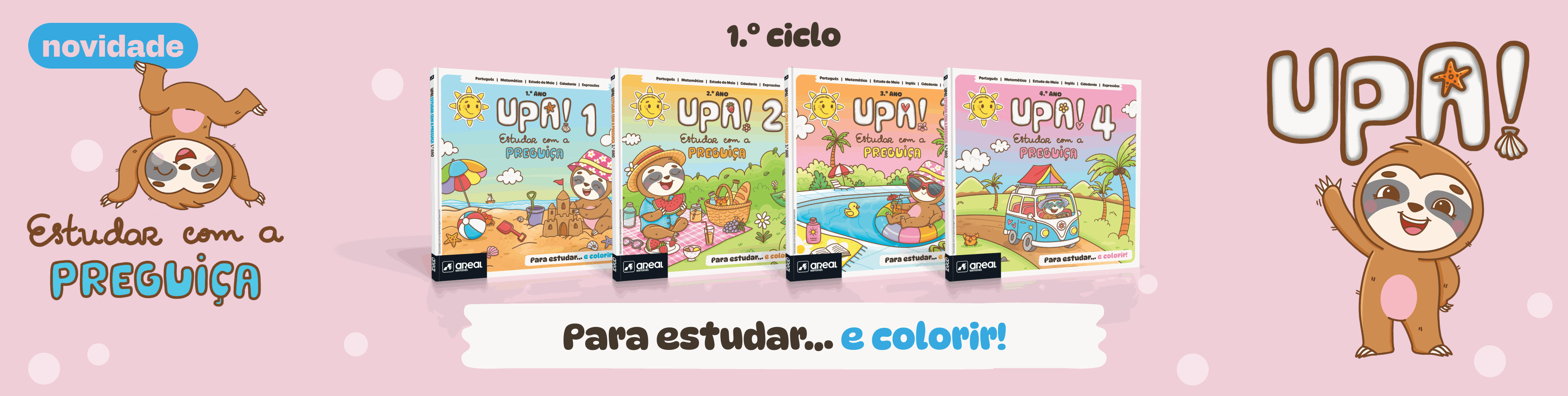 Areal Editores livros colorir pintar atividades upa estudar preguiça
